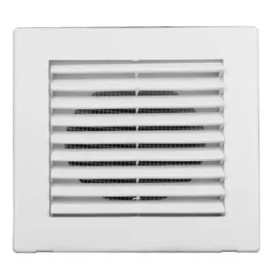 KRATKA WENTYLACYJNA NAWIEWOWA Z WYJŚCIEM NA RURĘ FI 100 MM KOLOR BIAŁY 140x140 MM