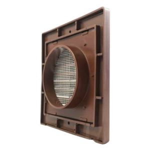 KRATKA WENTYLACYJNA NAWIEWOWA Z WYJŚCIEM NA RURĘ FI 100 MM KOLOR BRĄZOWY 140x140 MM