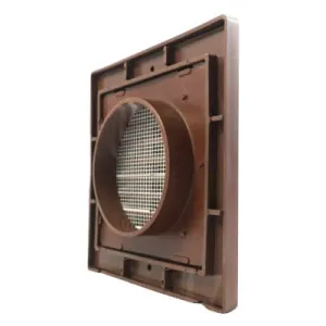 KRATKA WENTYLACYJNA NAWIEWOWA Z WYJŚCIEM NA RURĘ FI 100 MM KOLOR BRĄZOWY 140x140 MM
