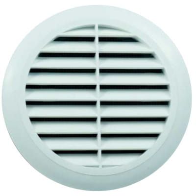 KRATKA WENTYLACYJNA OKRĄGŁA REGULOWANA NA RURĘ FI 90 - 160 MM Z SIATKĄ KOLOR BIAŁY