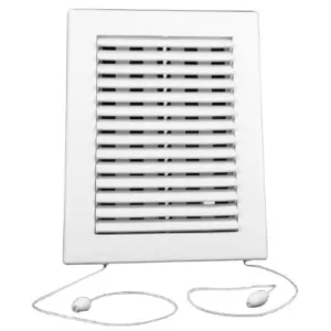 KRATKA WENTYLACYJNA NAWIEWOWA Z ŻALUZJĄ NA SZNUREK KOLOR BIAŁY 140x210 MM 