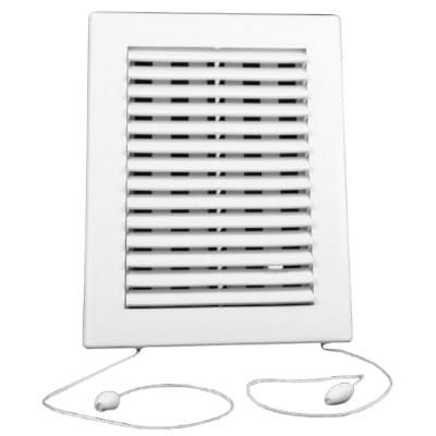 KRATKA WENTYLACYJNA NAWIEWOWA Z ŻALUZJĄ NA SZNUREK KOLOR BIAŁY 140x210 MM