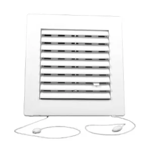 KRATKA WENTYLACYJNA NAWIEWOWA Z ŻALUZJĄ NA SZNUREK KOLOR BIAŁY 140x140 MM