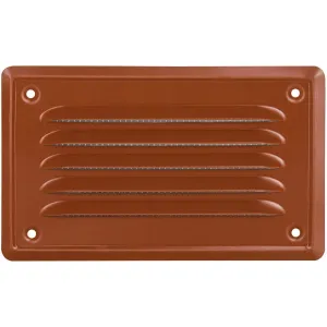 KRATKA WENTYLACYJNA METALOWA PRZYKRĘCANA KOLOR CEGLASTY 140x70 MM