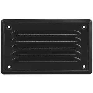 KRATKA WENTYLACYJNA METALOWA PRZYKRĘCANA KOLOR CZARNY 140x70 MM