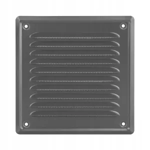 KRATKA WENTYLACYJNA METALOWA PRZYKRĘCANA KOLOR JASNY GRAFIT 140x140 MM