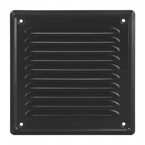 KRATKA WENTYLACYJNA METALOWA PRZYKRĘCANA KOLOR CZARNY 140x140 MM