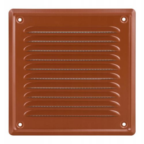 KRATKA WENTYLACYJNA METALOWA PRZYKRĘCANA KOLOR CEGLASTY 140x140 MM