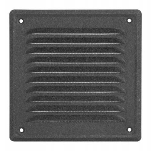 KRATKA WENTYLACYJNA METALOWA PRZYKRĘCANA KOLOR CIEMNY GRAFIT 140x140 MM