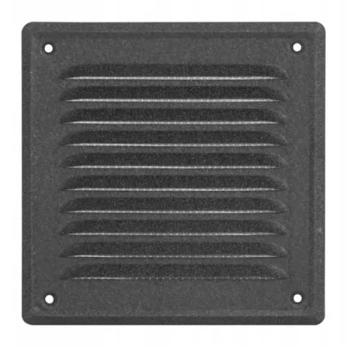 KRATKA WENTYLACYJNA METALOWA PRZYKRĘCANA KOLOR CIEMNY GRAFIT 140x140 MM