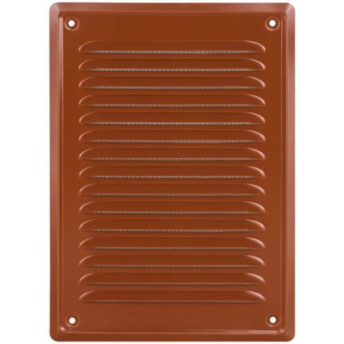 KRATKA WENTYLACYJNA METALOWA PRZYKRĘCANA KOLOR CEGLASTY 140x210 MM