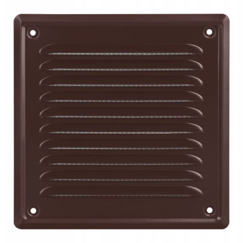 KRATKA WENTYLACYJNA METALOWA PRZYKRĘCANA KOLOR BRĄZOWY 140x140 MM