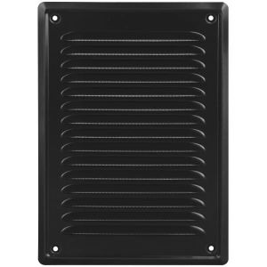 KRATKA WENTYLACYJNA METALOWA PRZYKRĘCANA KOLOR CZARNY 140x210 MM