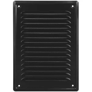 KRATKA WENTYLACYJNA METALOWA PRZYKRĘCANA KOLOR CZARNY 140x210 MM