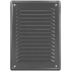 KRATKA WENTYLACYJNA METALOWA PRZYKRĘCANA KOLOR JASNY GRAFIT 140x210 MM