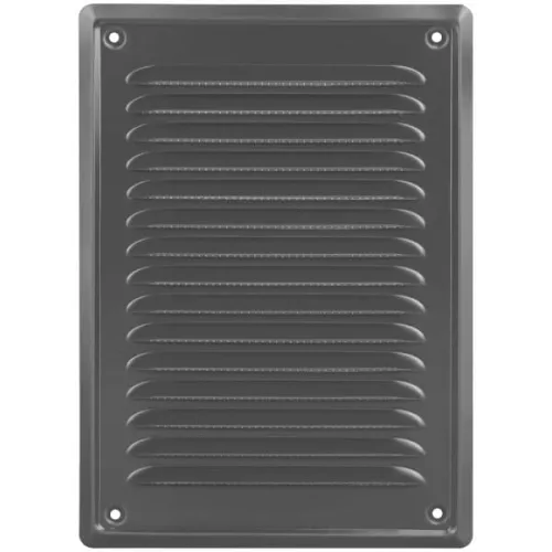KRATKA WENTYLACYJNA METALOWA PRZYKRĘCANA KOLOR JASNY GRAFIT 140x210 MM
