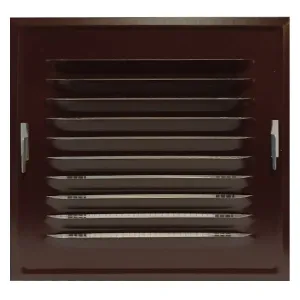 KRATKA WENTYLACYJNA METALOWA Z RAMKĄ MONTAŻOWĄ KOLOR BRĄZOWY 140x140 MM
