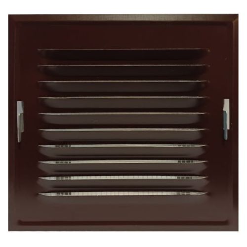 KRATKA WENTYLACYJNA METALOWA Z RAMKĄ MONTAŻOWĄ KOLOR BRĄZOWY 140x140 MM