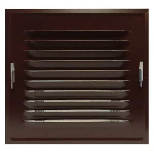 KRATKA WENTYLACYJNA METALOWA Z RAMKĄ MONTAŻOWĄ KOLOR BRĄZOWY 140x140 MM