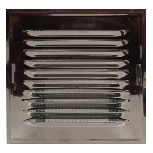 KRATKA WENTYLACYJNA METALOWA Z RAMKĄ MONTAŻOWĄ NIERDZEWNA 140x140 MM