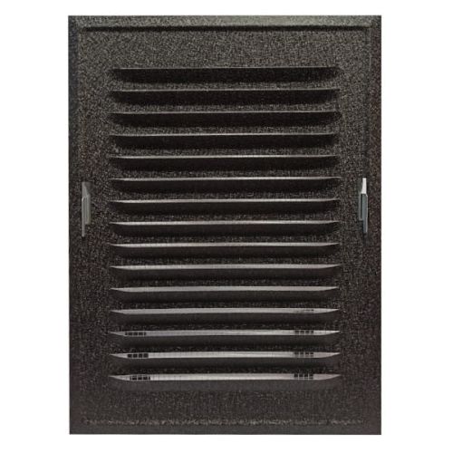 KRATKA WENTYLACYJNA METALOWA Z RAMKĄ MONTAŻOWĄ KOLOR CIEMNY GRAFIT 140x210 MM