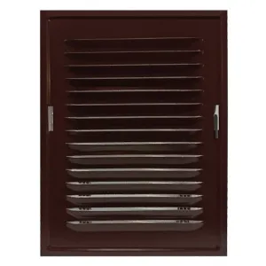 KRATKA WENTYLACYJNA METALOWA Z RAMKĄ MONTAŻOWĄ KOLOR BRĄZOWY 140x210 MM