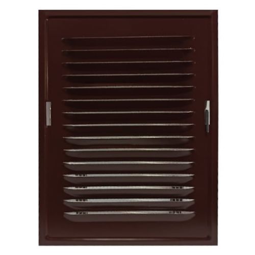 KRATKA WENTYLACYJNA METALOWA Z RAMKĄ MONTAŻOWĄ KOLOR BRĄZOWY 140x210 MM