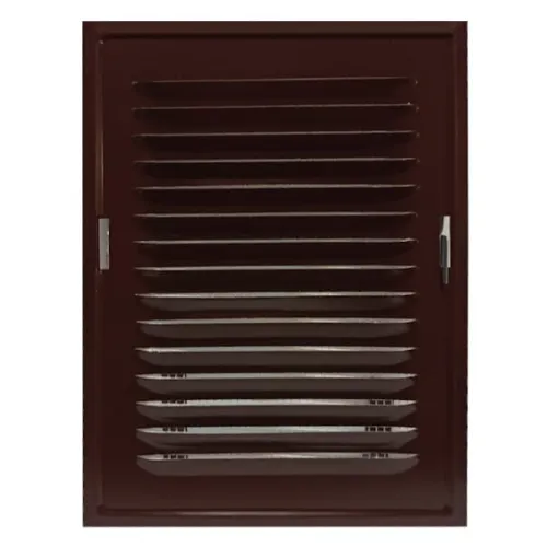 KRATKA WENTYLACYJNA METALOWA Z RAMKĄ MONTAŻOWĄ KOLOR BRĄZOWY 140x210 MM