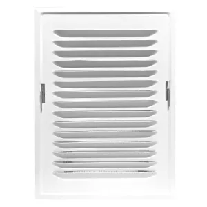 KRATKA WENTYLACYJNA METALOWA Z RAMKĄ MONTAŻOWĄ KOLOR BIAŁY 140x210 MM