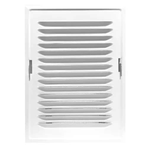 KRATKA WENTYLACYJNA METALOWA Z RAMKĄ MONTAŻOWĄ KOLOR BIAŁY 140x210 MM