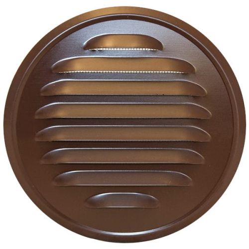 KRATKA WENTYLACYJNA METALOWA OKRĄGŁA Z KRÓĆCEM KOLOR BRĄZOWY FI 100 MM