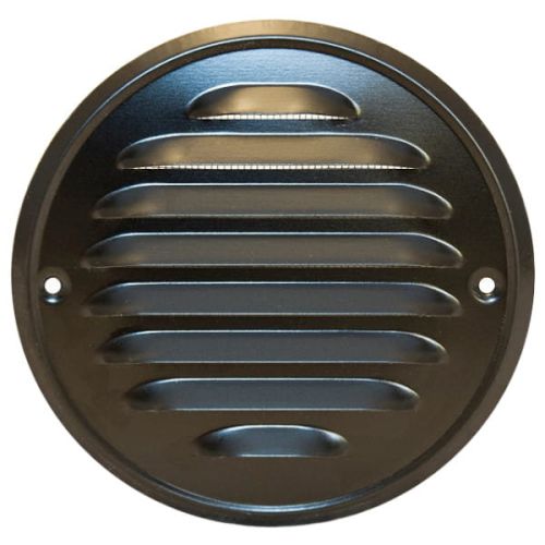 KRATKA WENTYLACYJNA METALOWA OKRĄGŁA PRZYKRĘCANA KOLOR CZARNY FI 100 MM