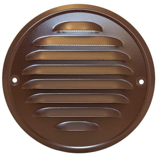 KRATKA WENTYLACYJNA METALOWA OKRĄGŁA PRZYKRĘCANA KOLOR BRĄZOWY FI 100 MM