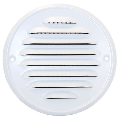 KRATKA WENTYLACYJNA METALOWA OKRĄGŁA PRZYKRĘCANA KOLOR BIAŁY FI 100 MM