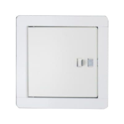 DRZWICZKI WYCZYSTKOWE METALOWE Z PODWÓJNYM DNEM KOLOR BIAŁY 140x140 MM