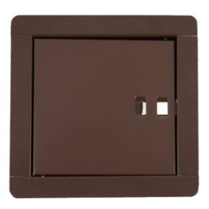 DRZWICZKI WYCZYSTKOWE METALOWE Z PODWÓJNYM DNEM KOLOR BRĄZOWY 140x140 MM