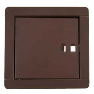 DRZWICZKI WYCZYSTKOWE METALOWE Z PODWÓJNYM DNEM KOLOR BRĄZOWY 140x140 MM