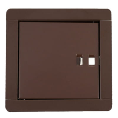 DRZWICZKI WYCZYSTKOWE METALOWE Z PODWÓJNYM DNEM KOLOR BRĄZOWY 140x140 MM