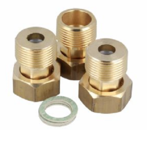 AFRISO ZESTAW TRZECH ŚRUBUNKÓW MOSIĘŻNYCH Z ZAWORAMI ZWROTNYMI DN25 1" GW 12 202 10