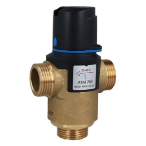 AFRISO ATM 763 TERMOSTATYCZNY ZAWÓR MIESZAJĄCY (mieszanie boczne, DN20 G1"; 35 C- 60 C; Kvs = 3,2) 12 763 10