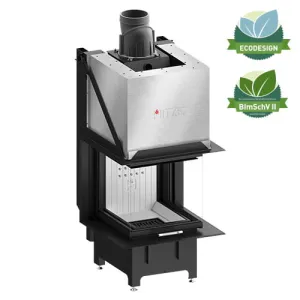 HITZE TRÓJSTRONNY, POWIETRZNY WKŁAD KOMINKOWY TRINITY 54x54x53.G (MODEL SZEŚCIAN) Z GILOTYNĄ 10 kW