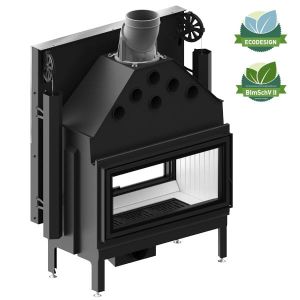 HITZE POWIETRZNY WKŁAD KOMINKOWY TYPU TUNEL ARDENTE DUO 90x41 Z GILOTYNĄ 18kW - PRZESZKLENIE PODWÓJNE