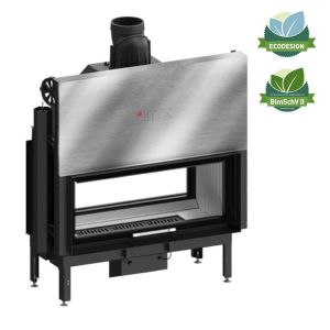 HITZE POWIETRZNY WKŁAD KOMINKOWY TYPU TUNEL ARDENTE DUO 105x43 Z GILOTYNĄ 20kW - PRZESZKLENIE POJEDYNCZE