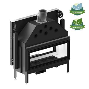 HITZE POWIETRZNY WKŁAD KOMINKOWY TYPU TUNEL ARDENTE DUO 120x43 Z GILOTYNĄ 22kW - PRZESZKLENIE PODWÓJNE