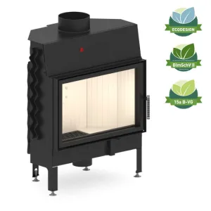 HITZE POWIETRZNY WKŁAD KOMINKOWY ALBERO AL14S.H-DI - STANDARD POZIOMY Z SZYBĄ DECOR ORAZ WEWNĘTRZNĄ 14 KW
