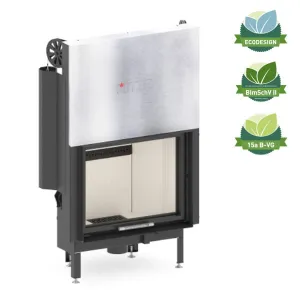 HITZE POWIETRZNY WKŁAD KOMINKOWY ALBERO AL16G.H-DI - GILOTYNA POZIOMY Z SZYBĄ DECOR ORAZ WEWNĘTRZNĄ 16 KW