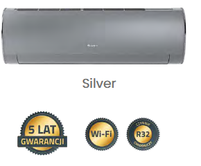 GREE FAIRY SILVER (R32) KLIMATYZATOR ŚCIENNY 2,7 KW GWH09ACC-K6DNA1F - KOMPLET