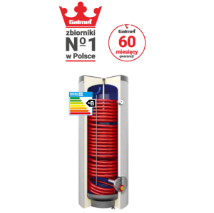 GALMET GRAND ZASOBNIK C.W.U. Z DUŻĄ WĘŻOWNICĄ SPIRALNĄ 2,7 M2 DO POMP CIEPŁA 300 L POLIURETAN SKAY 26-308107N