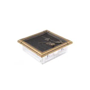 KRATKA KOMINKOWA RETRO Z ŻALUZJĄ ZŁOTA PATYNA 16x16CM PARKANEX