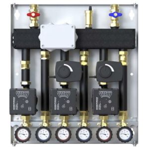 ZESTAW HYDRAULICZNY DEFRO DCM 20 3-OBIEGI (1 GR. BEZPOŚREDNIA, 2 GR. Z ZAWOREM MIESZAJĄCYM I SIŁOWNIKIEM), POMPY ECOFLOW ENERGY PLUS 4/6 DCM-ECF-07